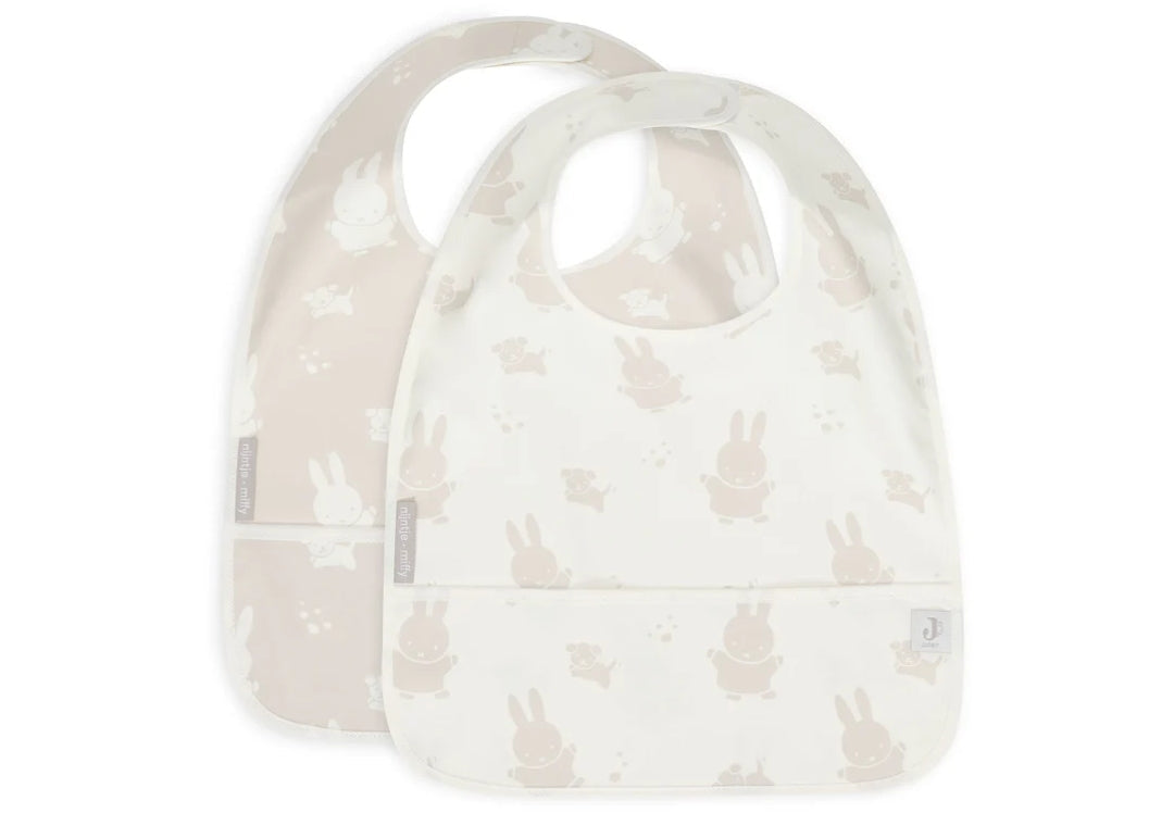 Jollein Miffy & Snuffy wasserdichte Lätzchen Nougat im 2er-Set
