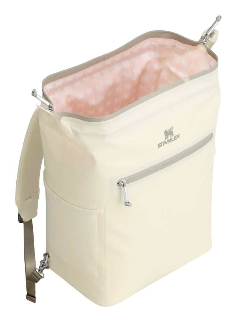 Stanley Kühlrucksack Cream mit Seitenfach und Reißverschlusstasche