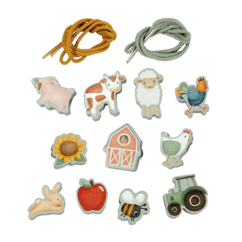Holzperlen zum Auffädeln Little Farm – Fädelspiel mit Bauernhofmotiven