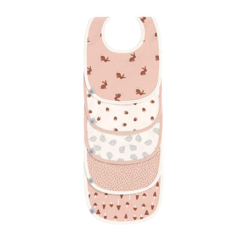 Lässig Little Forest Rabbit Lätzchen im 5er-Set mit Hasenmotiven