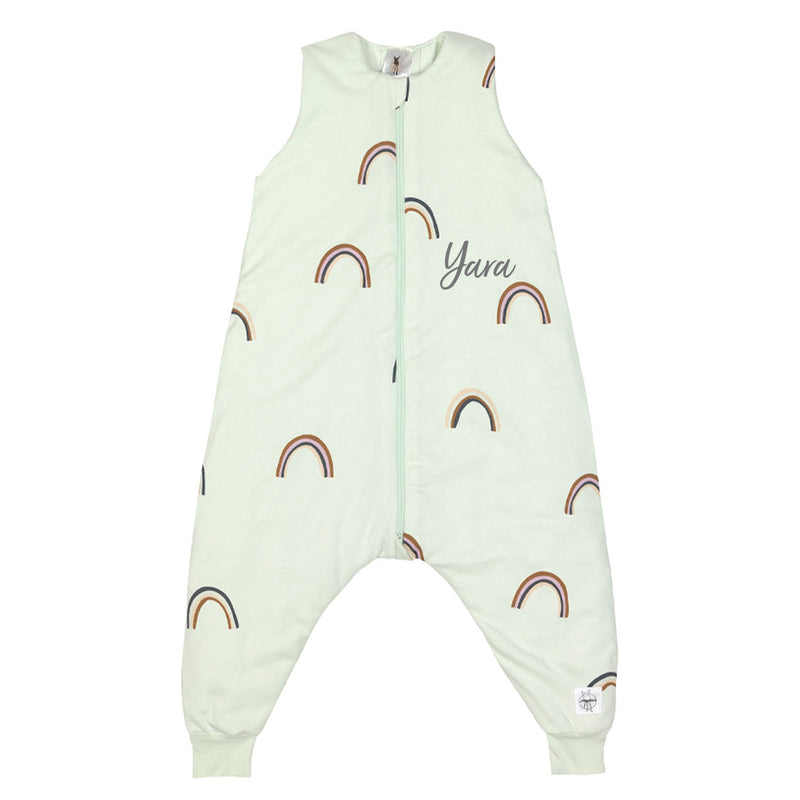 Lässig Schlafoverall Rainbow Mint in Größe 98/104 mit 2,5 TOG