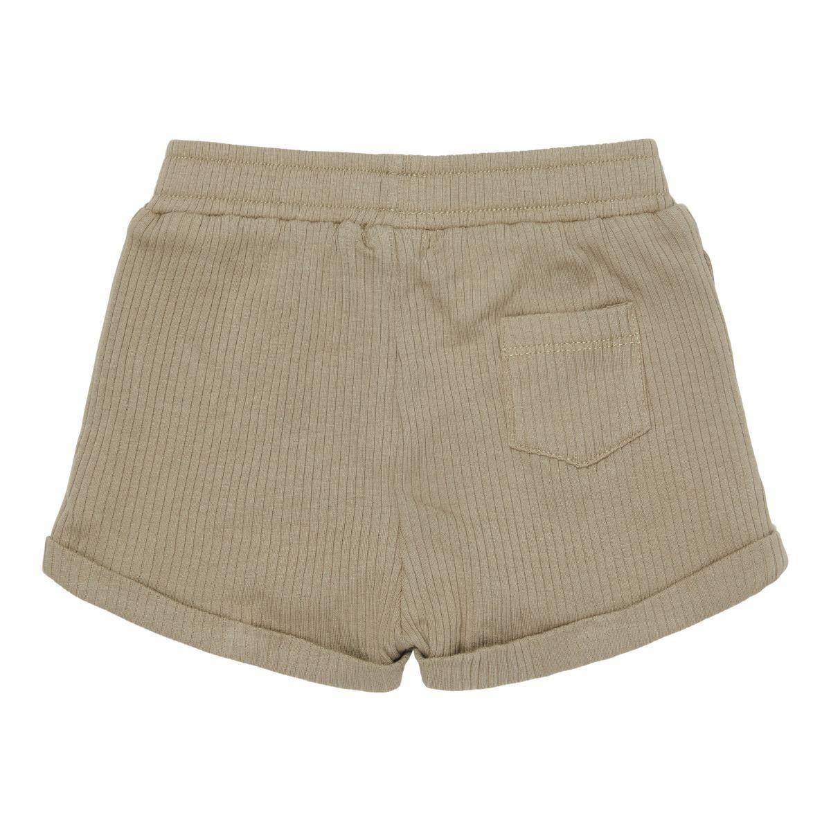 Baby-short olijf maat 80 van biologisch katoen | Little Dutch