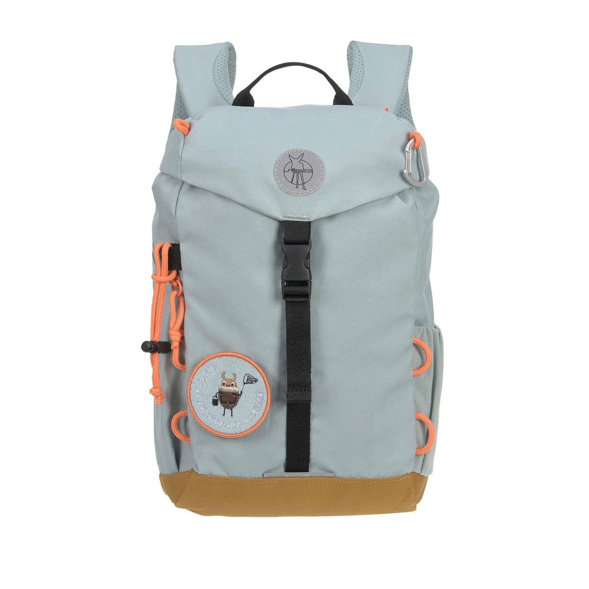 Lässig Outdoor Mini Kinderrucksack Nature Hellblau mit Regenschutz und Sitzunterlage