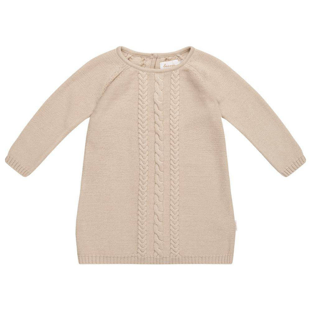 leevje Strickkleid Powder Gray in Beige Größe 62/68 aus Merinowolle