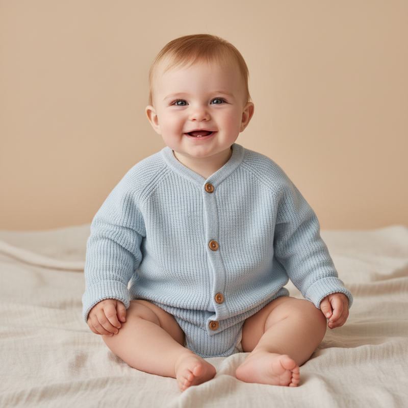 Little Dutch Strickjacke Soft Blue in Hellblau