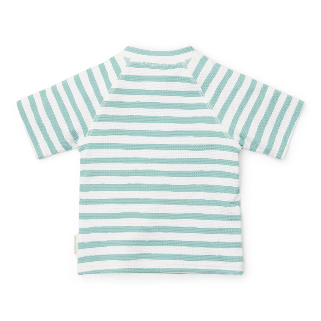 Zwemshirt met korte mouwen Stripes Surf Blue | Little Dutch