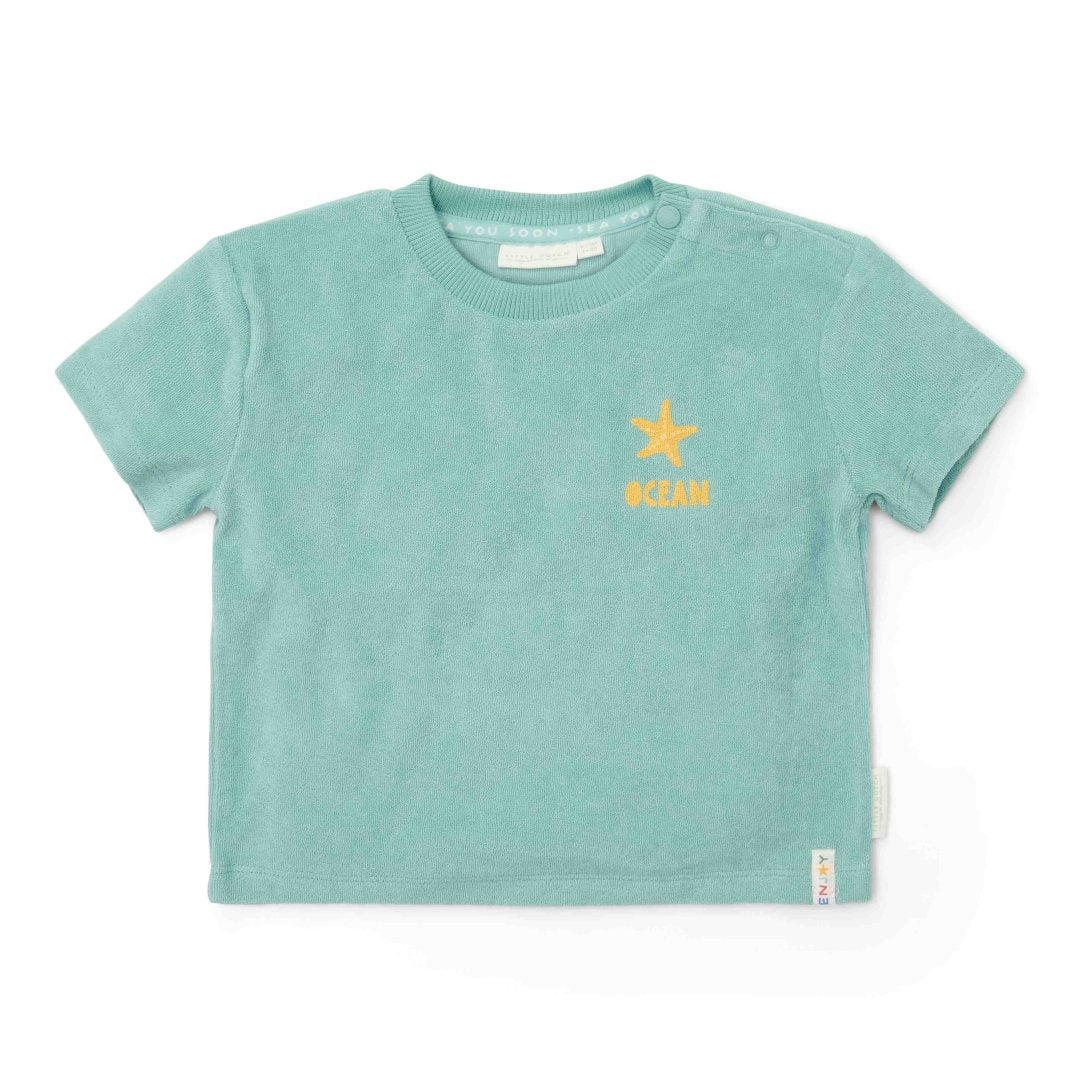 Conjunto de camiseta y pantalones cortos Little Dutch Surf Blue