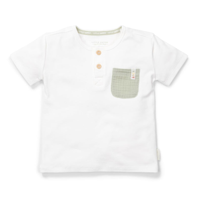 Little Dutch Baby T-Shirt Farm Life in Weiß, Größe 74