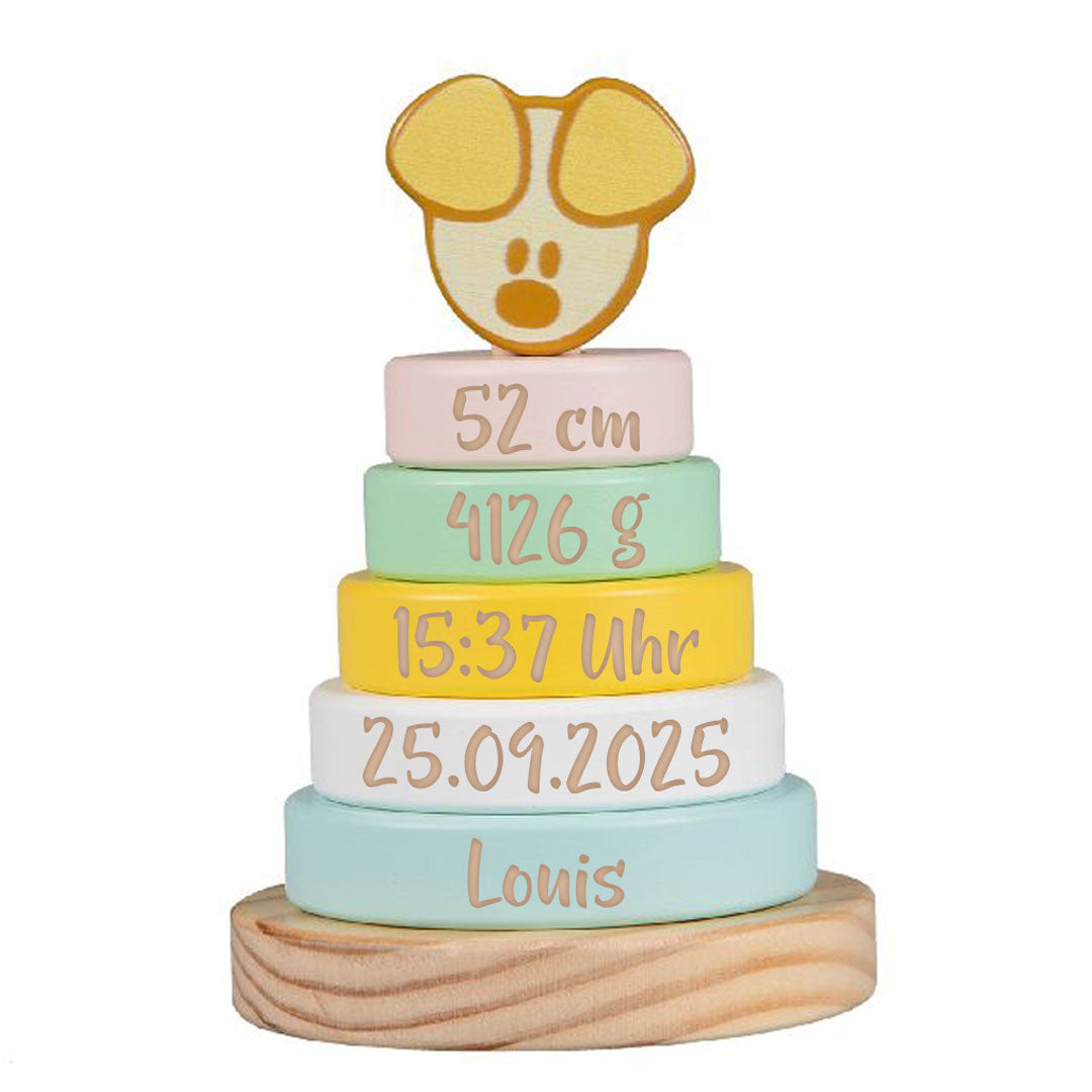 Pip Baby Stapelturm mit gelaserter Personalisierung
