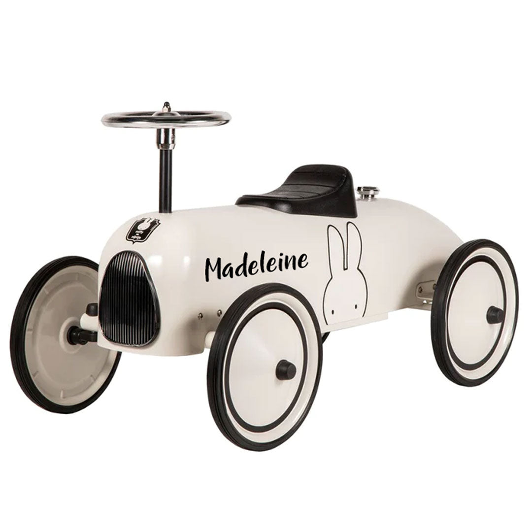 Weiß-schwarzes Miffy Retro-Rutschauto für Kinder – weitere Produktansicht