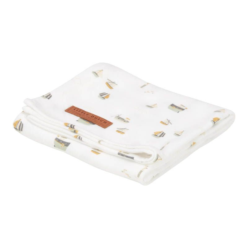 Little Dutch Musselintuch Swaddle Sailors Bay Weiß 120 × 120 cm