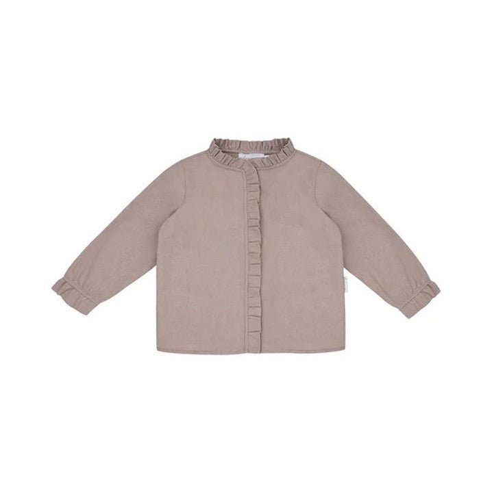 leevje Flanell-Bluse Dusty Rose mit Rüschen Größe 86/92
