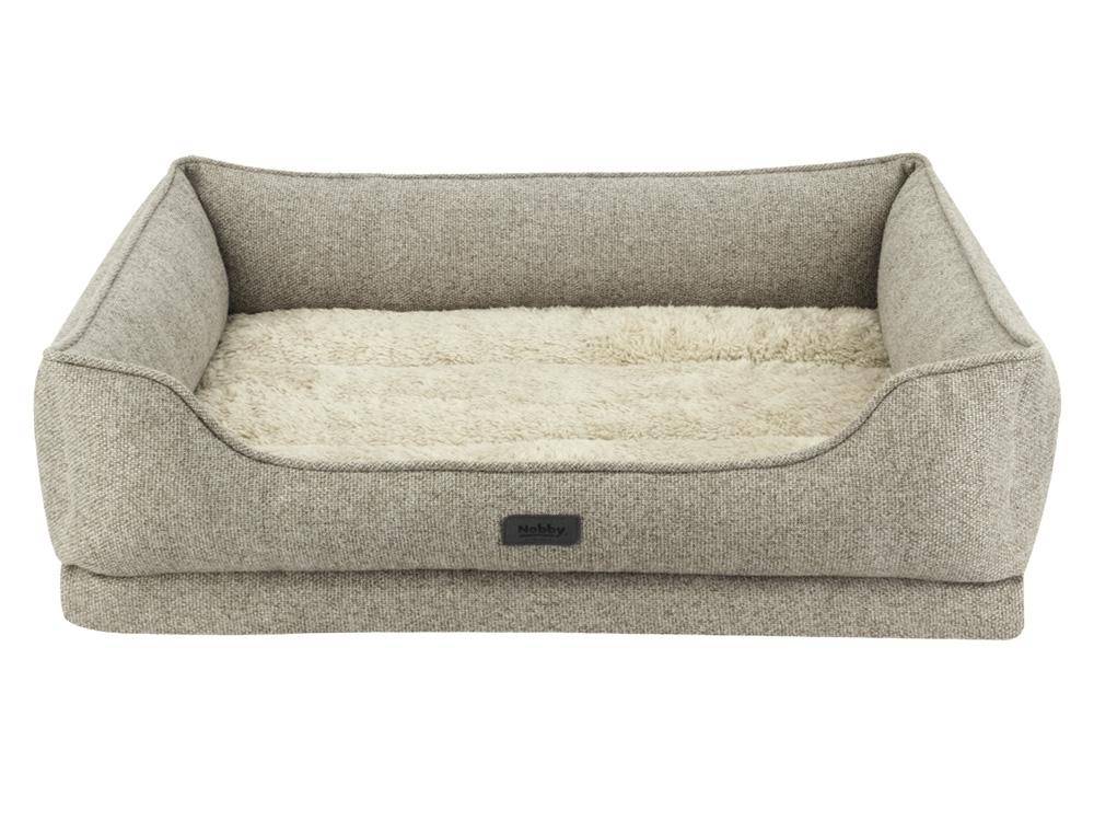 Lit orthopédique pour chien confortable carré « CALBU » beige taille L | Nobby