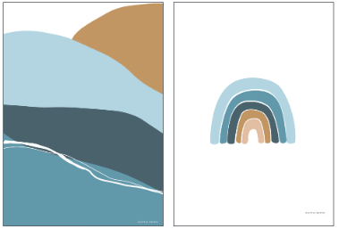 Little Dutch Kinderzimmer-Poster Horizont Blau im A3-Format