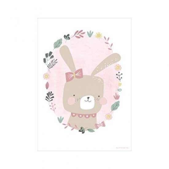 Little Dutch A3 Poster Rabbit Hase Rosa beidseitig bedruckt