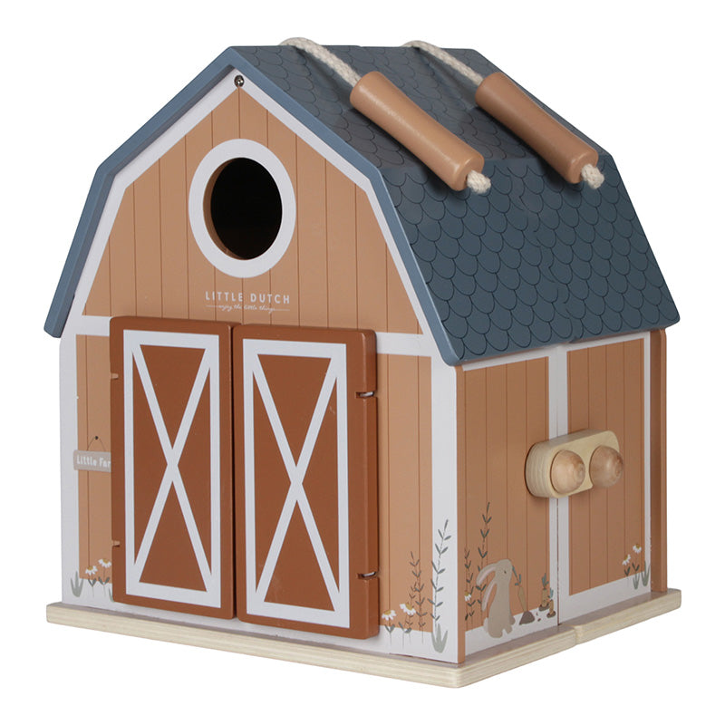 Little Dutch Little Farm Puppenhaus – aufklappbare Scheune als Spielwelt