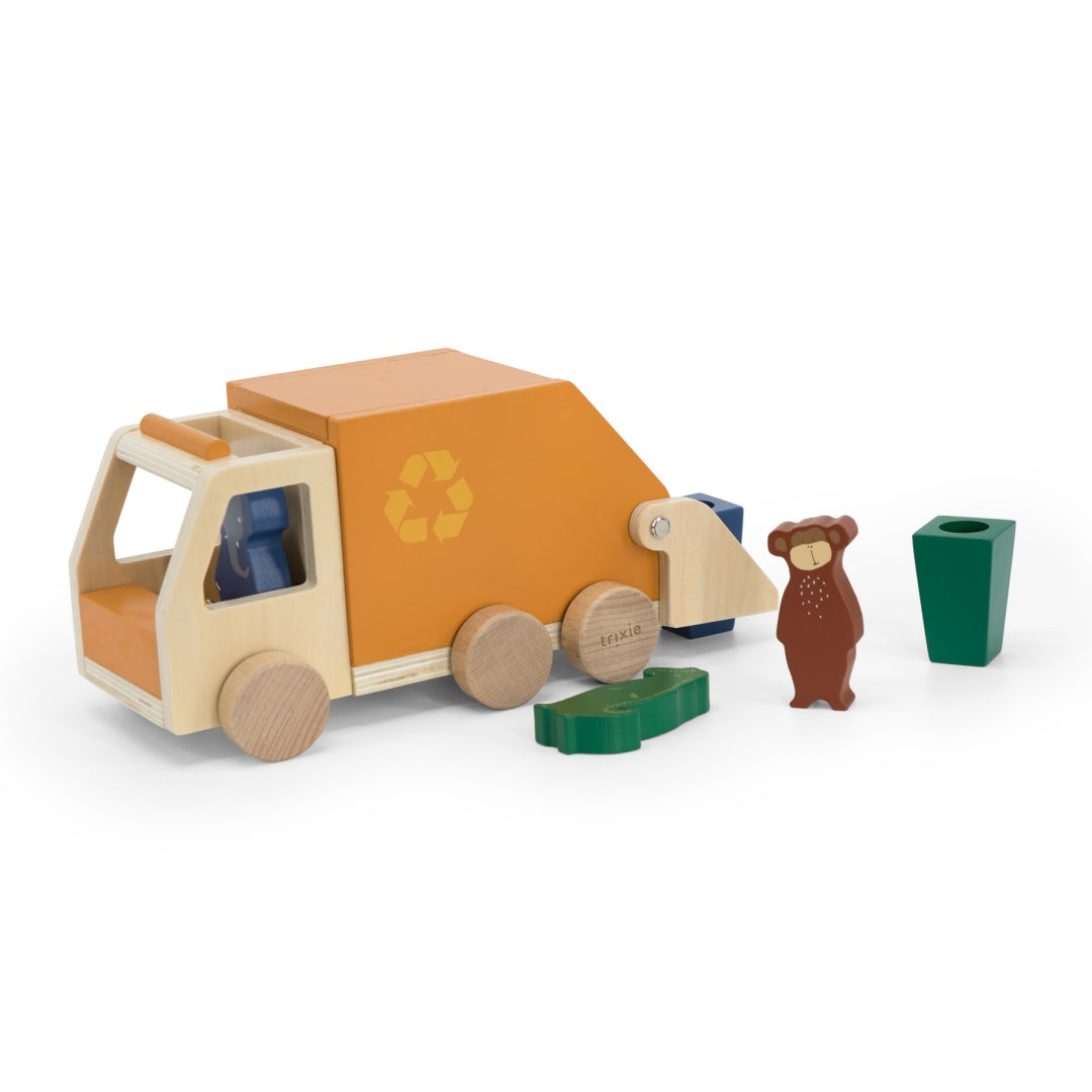 Camion poubelle en bois avec figurines | Trixie