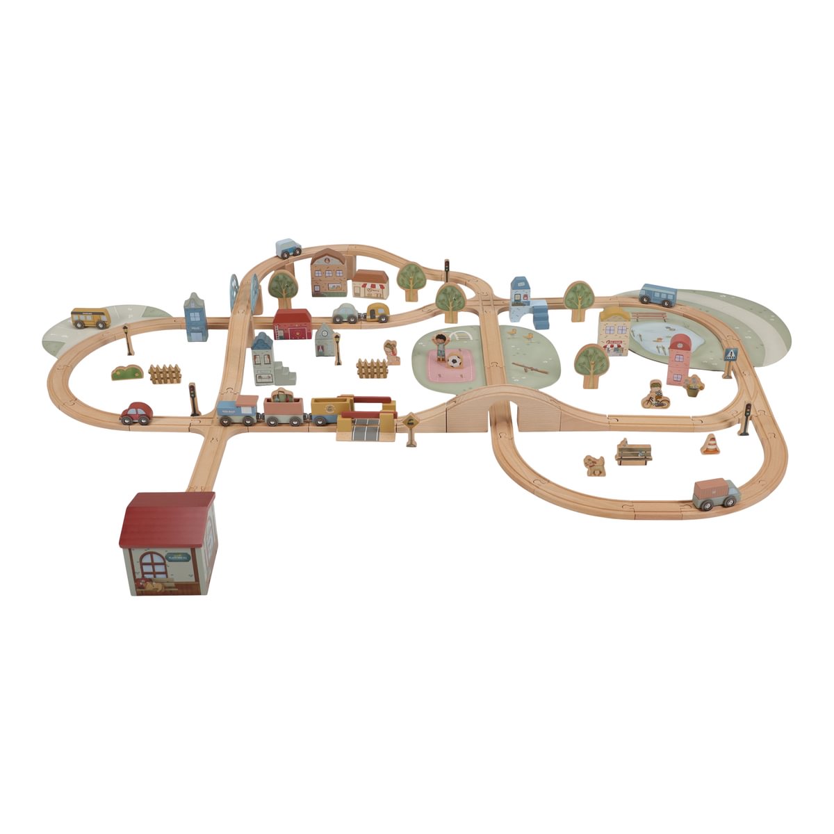 Set de tren de madera XL – 113 piezas | Little Dutch