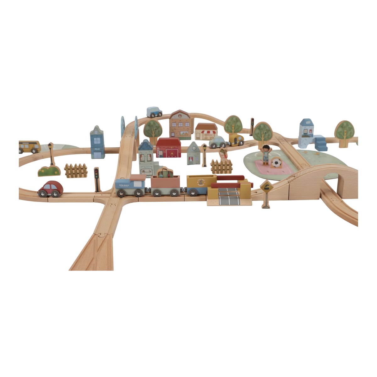 Set de tren de madera XL – 113 piezas | Little Dutch