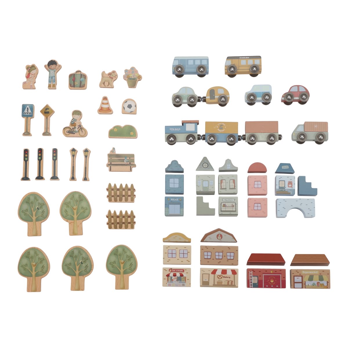 Set de tren de madera XL – 113 piezas | Little Dutch