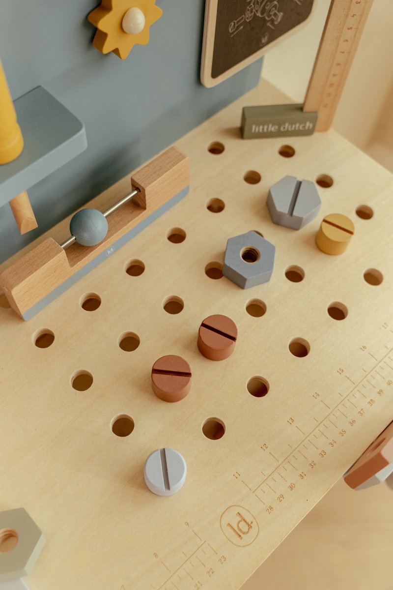 Little Dutch Holz-Werkbank in Blau – Ansicht 3