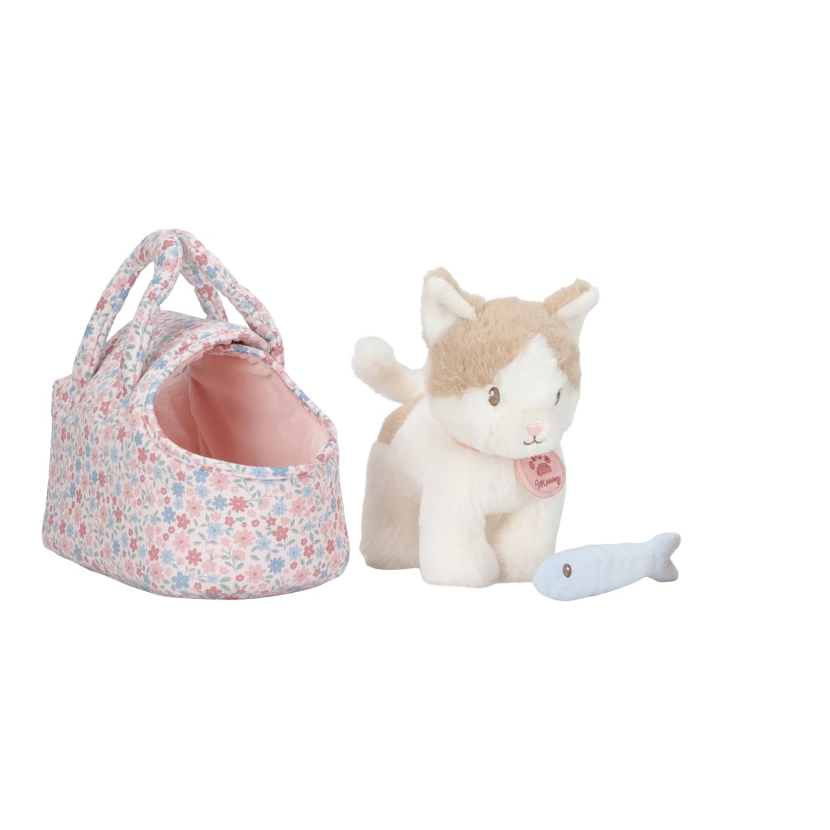 Little Dutch Katze Marley mit weichem Fell und geblümter Tragetasche