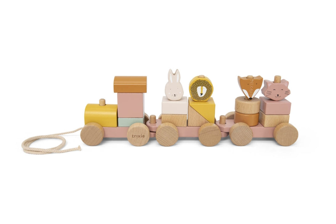 Tren de madera personalizado animales mujer gato – Regalo de bautizo | Schmatzepuffer