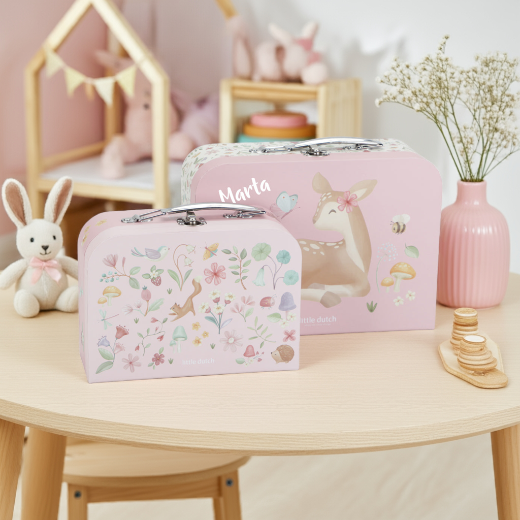 Little Dutch Fairy Garden Kofferset Rosa – zwei Spielkoffer mit Metallgriff