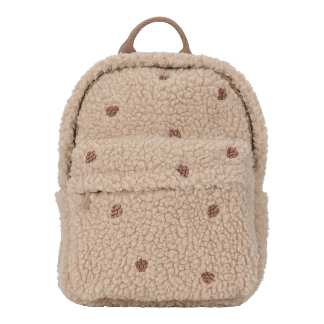 Little Dutch Kinderrucksack Teddy Taupe mit Namensschild