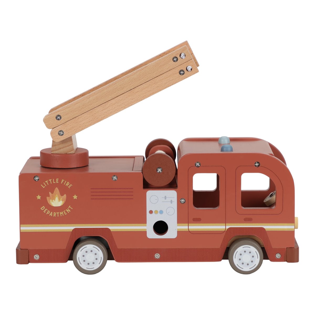 Little Dutch Feuerwehrauto-Spielset aus Holz – Produktansicht