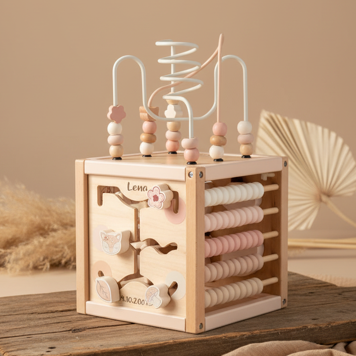 Motoriek-activiteitenkubus hert Ella hout | bieco