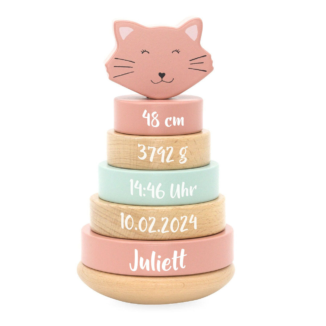 Houten stapeltoren - Mevrouw Kat - voor de geboorte | Trixie
