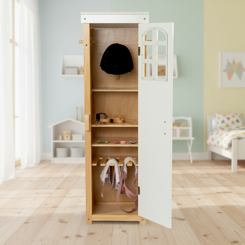 byAstrup Hobby Horse Stall-Schrank aus Holz mit Regalen