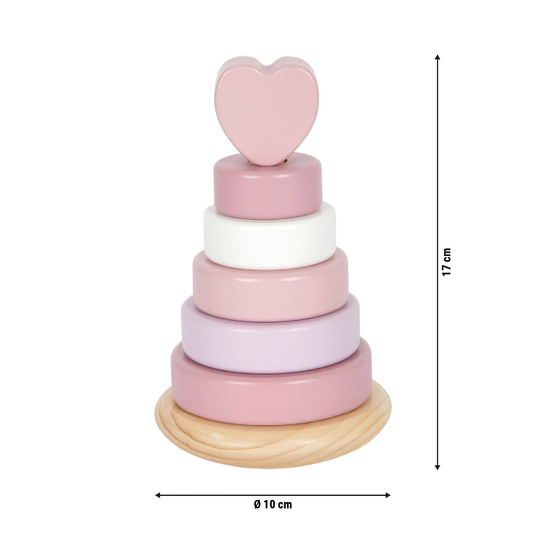 Personalized Birth Stacking Tower with Birth Details – Pink with Heart