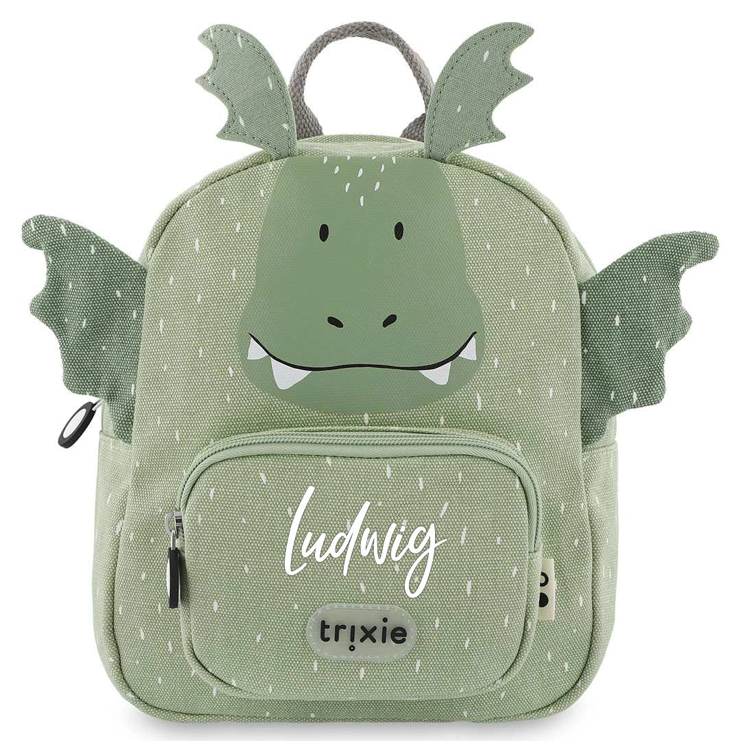 Kleiner Trixie Rucksack Herr Drache – Kinderrucksack mit Drachenmotiv für Kita und Ausflüge