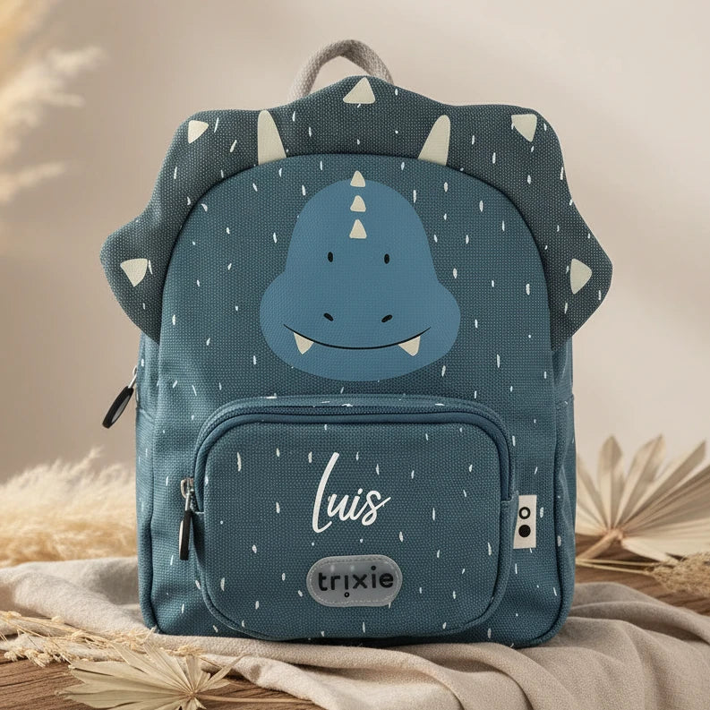 Trixie Kinderrucksack Herr Triceratops mit Dino-Motiv – kleiner Rucksack für Kita und Kindergarten