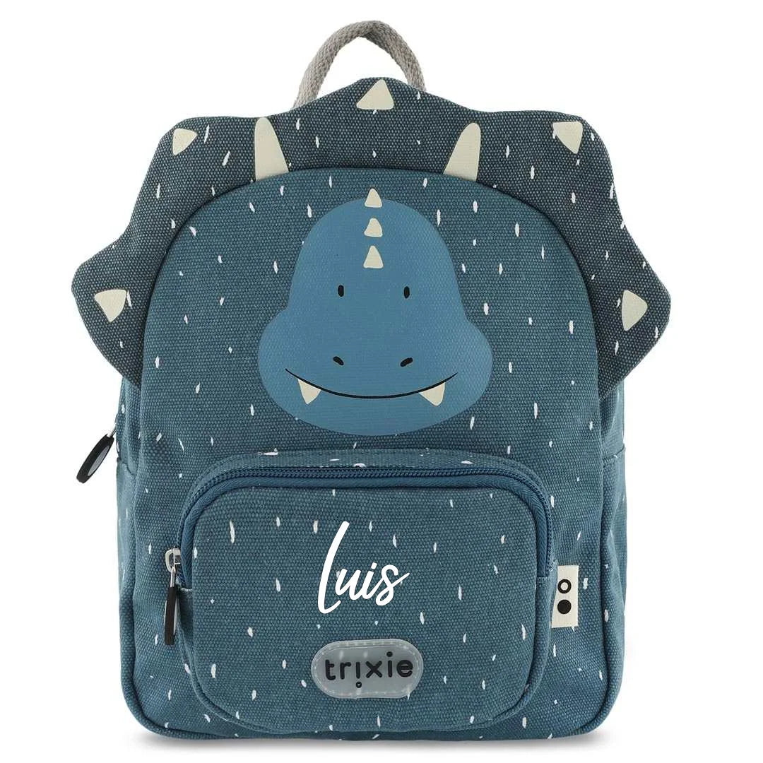 Kleiner Trixie Rucksack Herr Triceratops mit Dino-Design – Kinderrucksack für Kita und Ausflüge