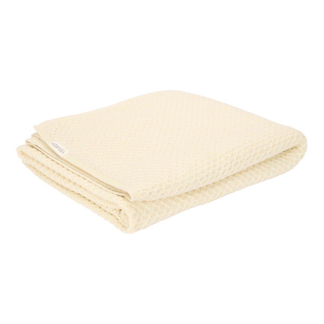 Gestrickte Babydecke Pure Soft White 110 × 140 cm aus Bio-Baumwolle