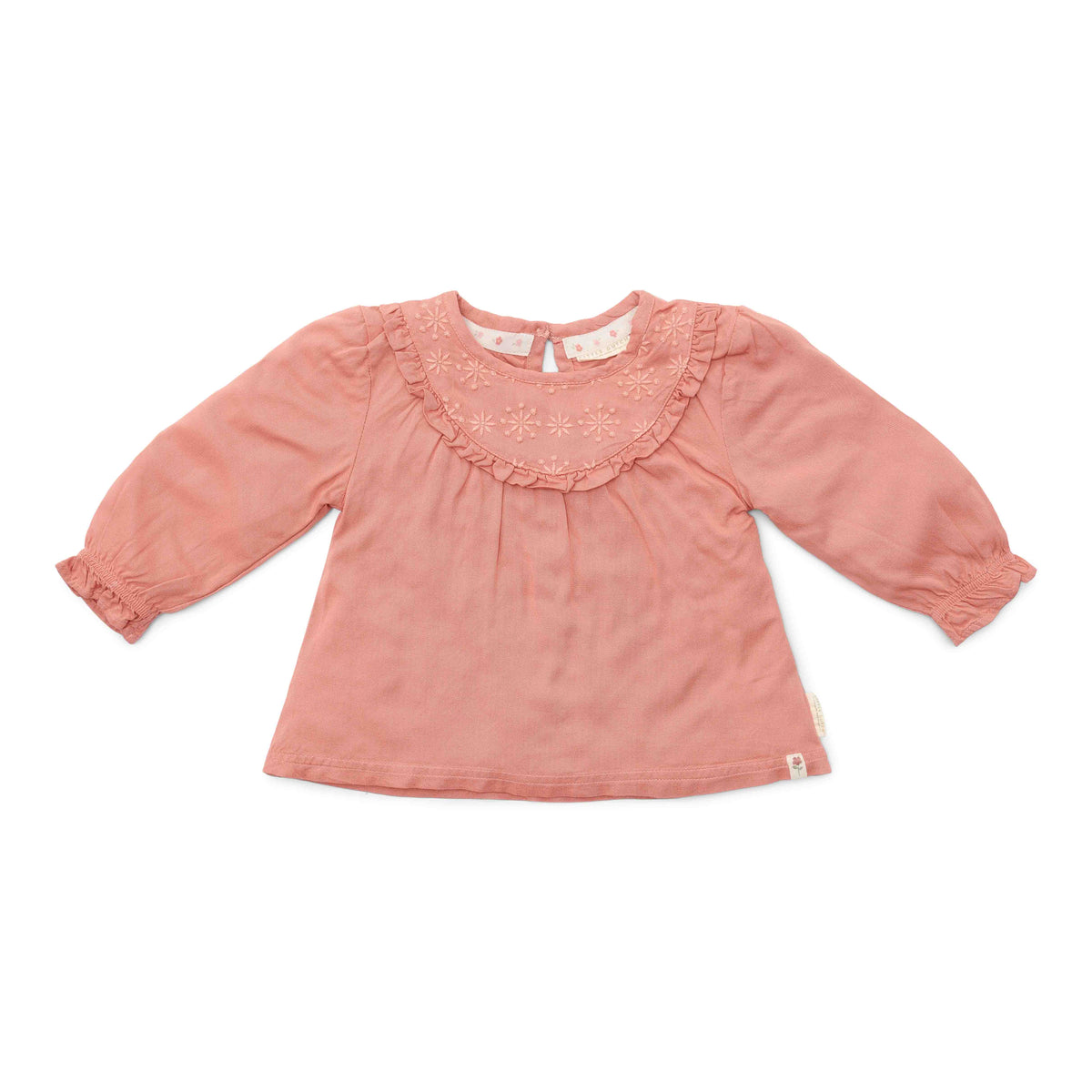 Little Dutch Bluse Warm Rose mit Rüschendetail an den Ärmelabschlüssen