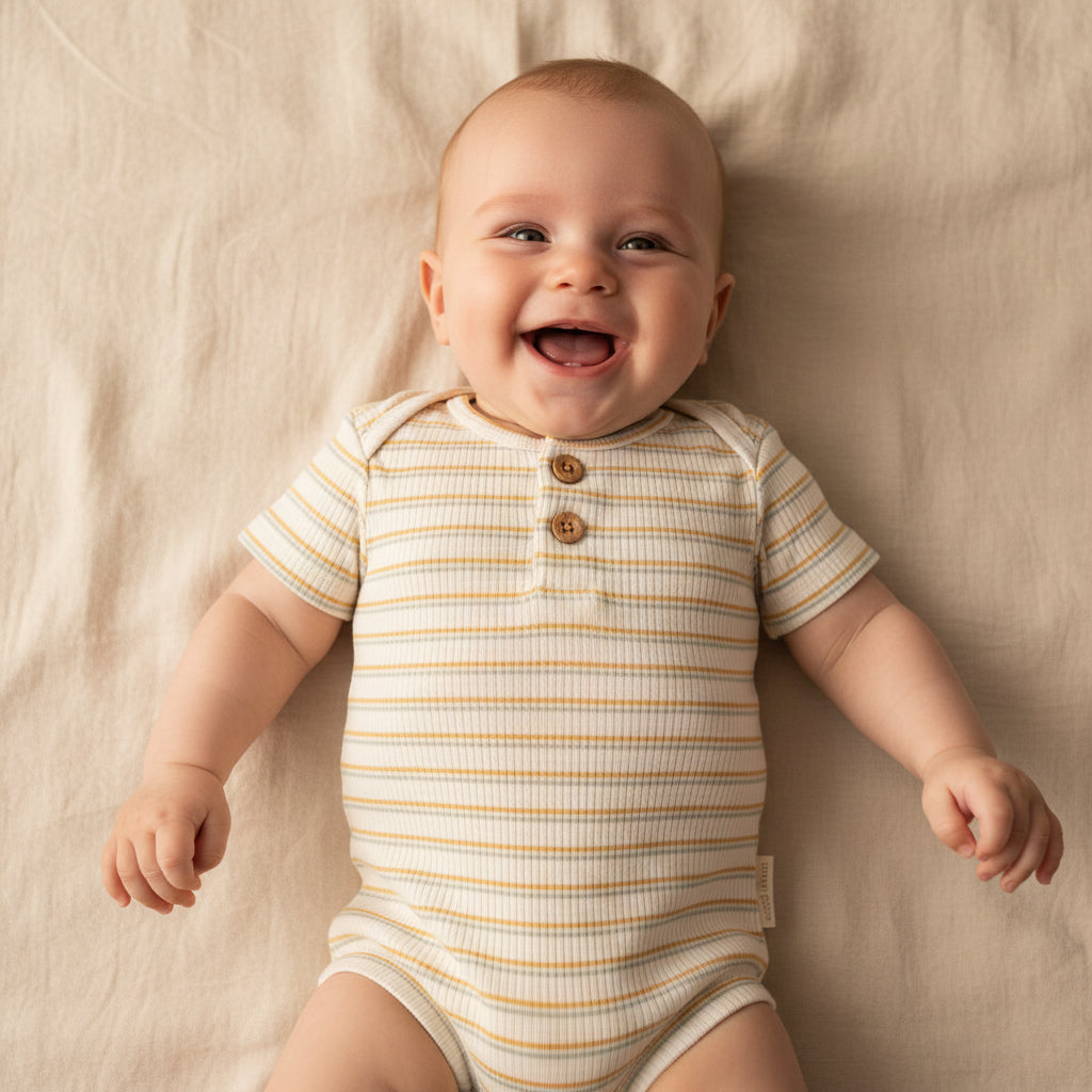 Produktansicht 1: Kurzarm Body gestreift für Babys
