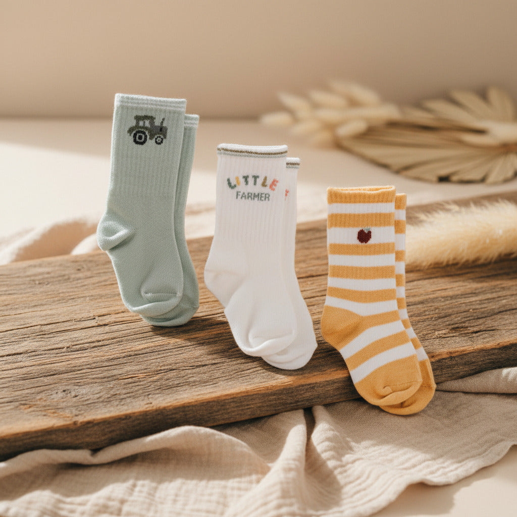 Little Dutch Socken 3er-Set Grün Gelb Weiß