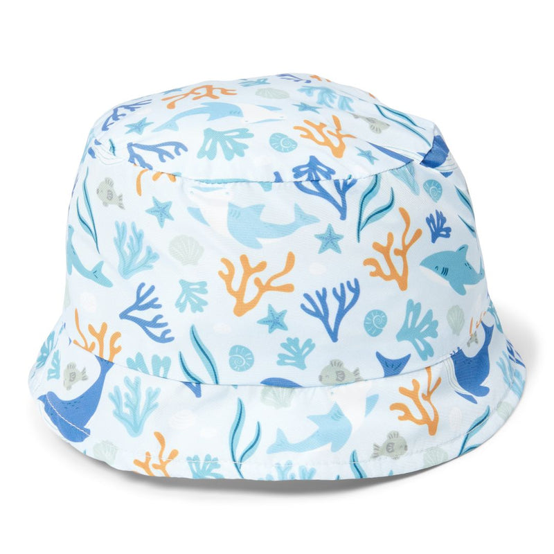 Little Dutch Wende-Sonnenhut Honey Stripes / Ocean Dreams Blue – Produktansicht