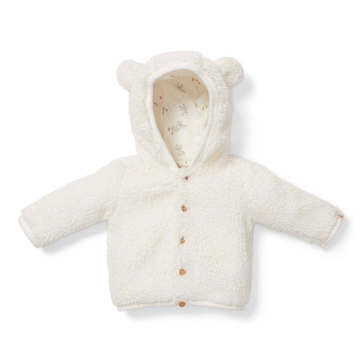 Teddy-Jacke Off-White für Babys und Kinder – Vorderansicht