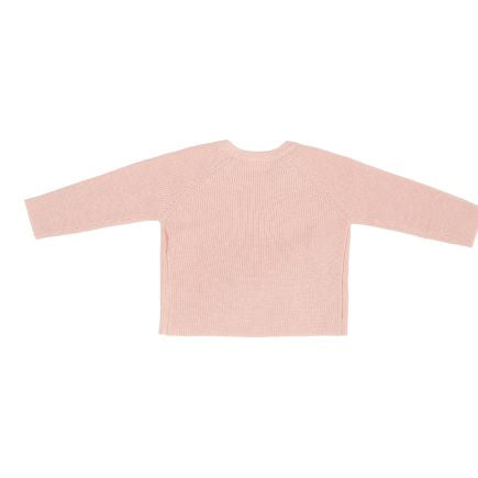 Little Dutch Wickelstrickjacke Essential Soft Pink – Detailansicht mit Bindebändern