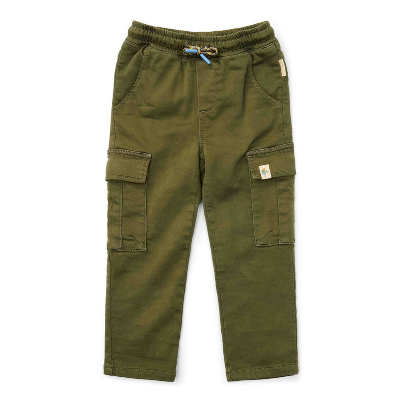 Cargo-Jogginghose Dark Green Little Farm von Little Dutch – dunkelgrüne Kinder-Cargohose