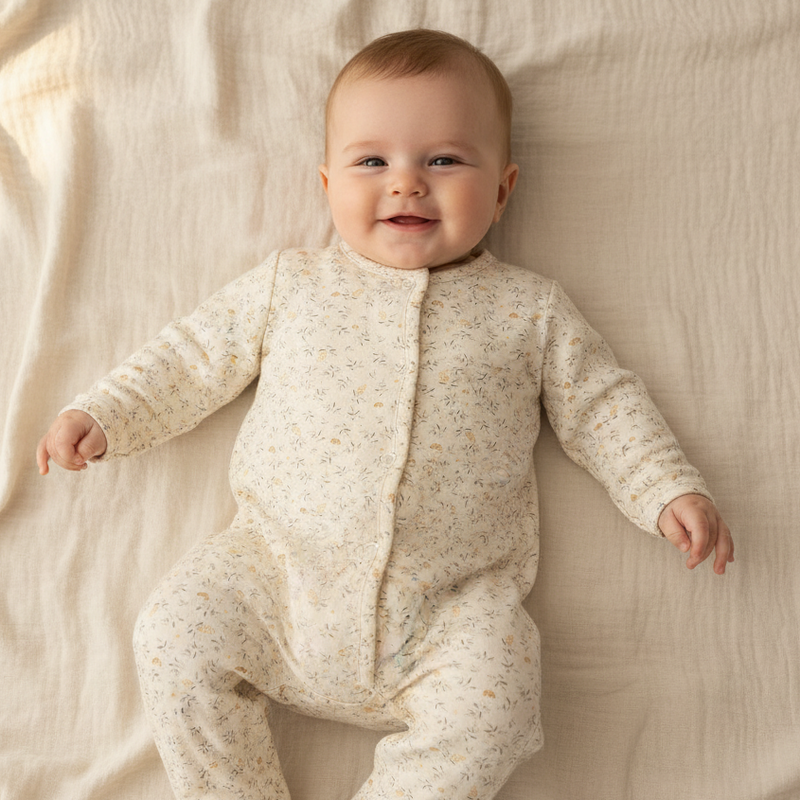Little Dutch einteiliger Baby-Pyjama Fairy Leaves – Produktansicht