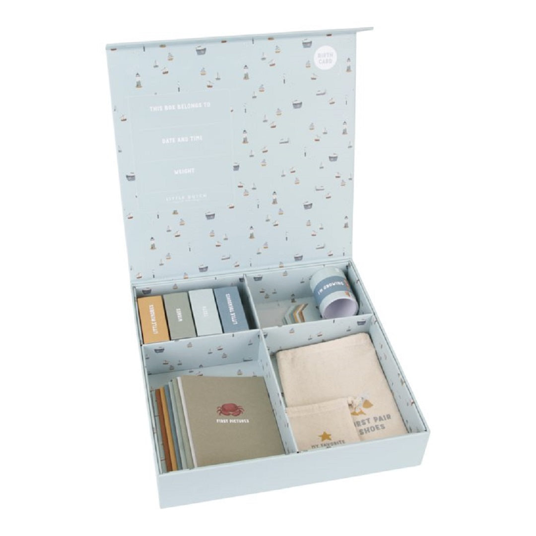 Erinnerungsbox Sailors Bay mit mehreren Fächern für Erinnerungen aus der Babyzeit