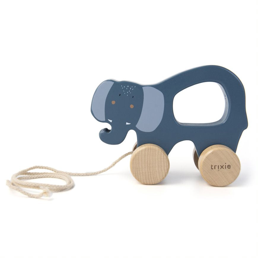 Wooden pull-along toy Mrs. Elephant - customizable | Trixie