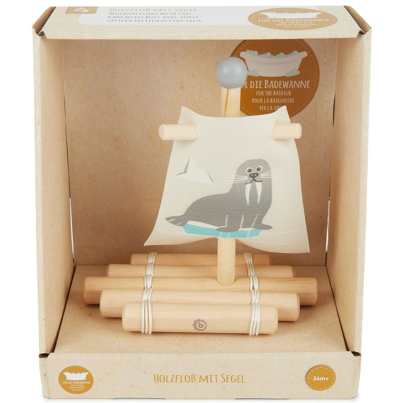 Houten vlot met zeil | Bieco