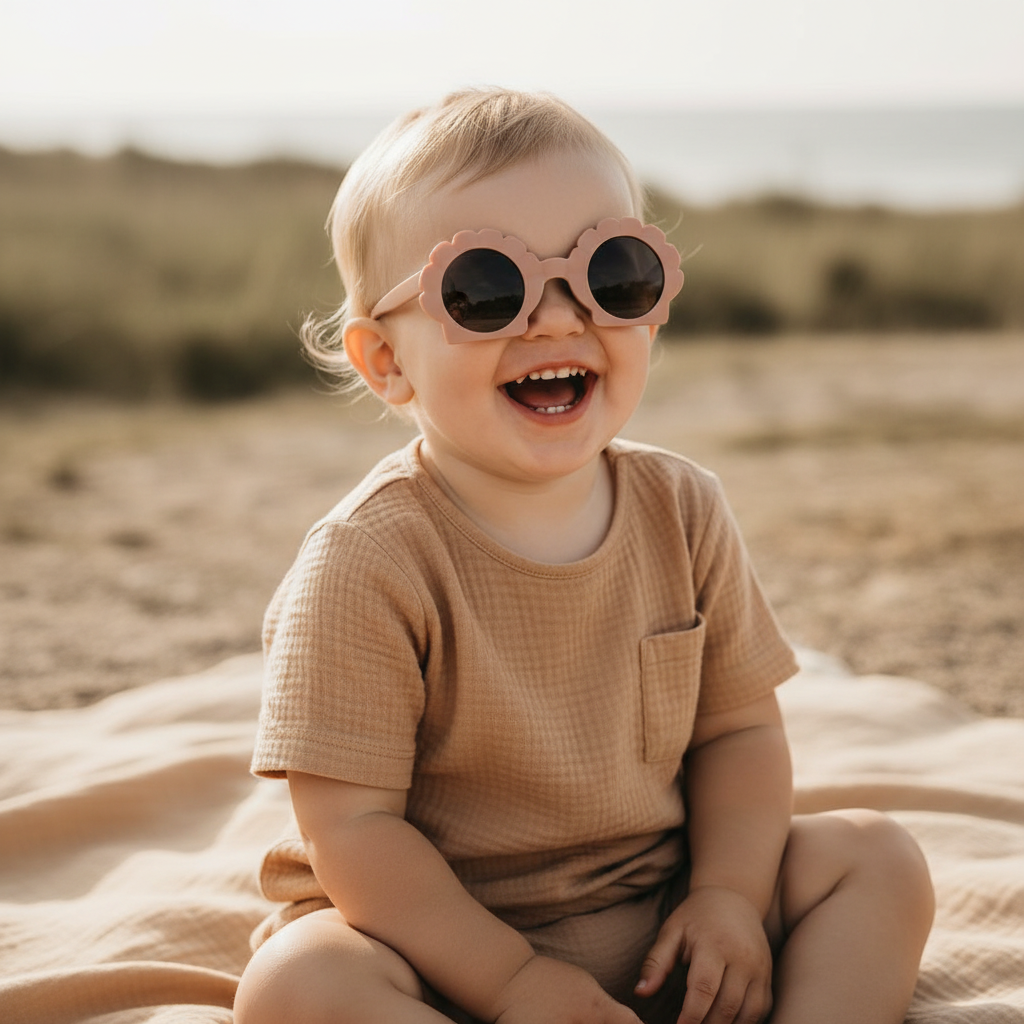 Kindersonnenbrille Muschel Old Pink mit UV400-Schutz für Kinder ab 2 Jahren